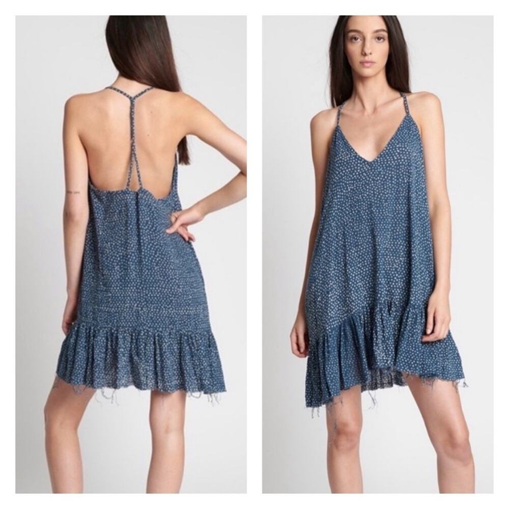 One Teaspoon Wanderer Polka Dot Muslin Dress in Blue size Large NWT